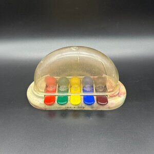 Vintage Childs Toy 1940s Tap A Toy Wooden Balls Bouncing Anthony USA Rainbow